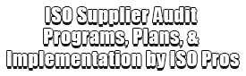 ISO Supplier Audit Programs, Plans, & Implementation by ISO Pros Logo